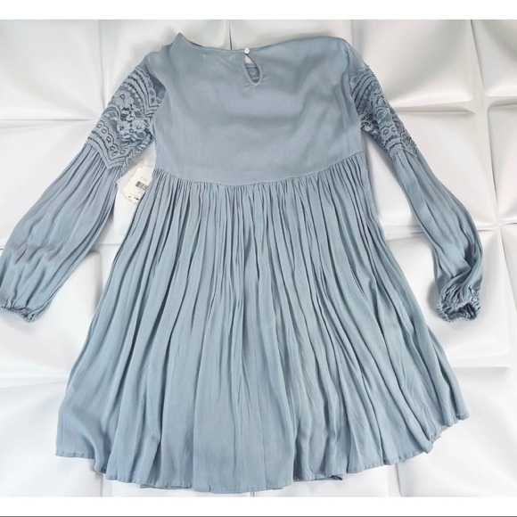 Altar'd State Sz S Blue Scalloped Lace Fit and Flare Mini Swing Dress Lined - Picture 5 of 11